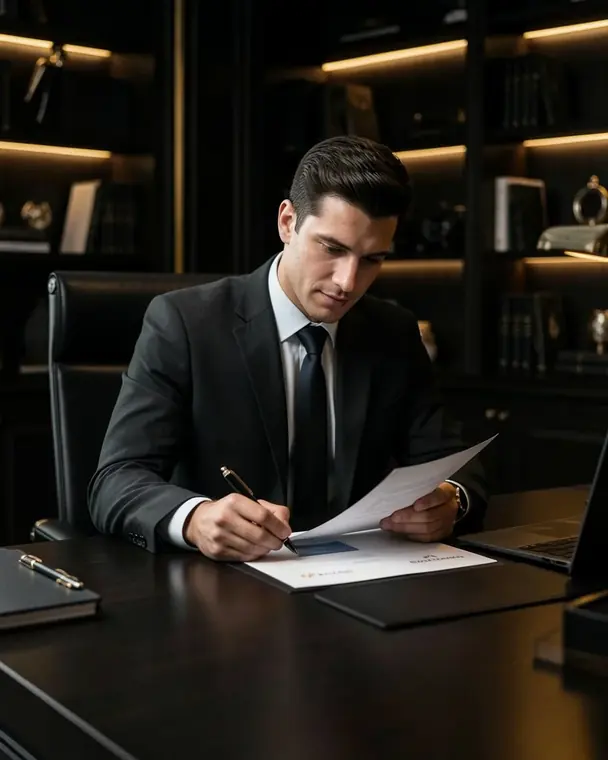 Consultor da Barra Marketing revisando um projeto